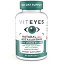 Viteyes Natural Astaksantiini, väsyneet silmät ja silmän kanta, lähde: Algae, ihon nesteytys, sydän ja aivot terveys, 4-8 mg Natural Astaksantiini, 90 Softgels