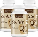 Zeolite Detox Capsules, Organic Active Charcoal, Bentonite Clay, 1-2 μm klinoptiloliitti, Maksimi-imeytyminen, Gut Liver Detox Cleanse Full Body for Women, 270 kapselia