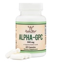 Alpha GPC Koliini aivojen täydentää asetyylikoliini (60 Count, 600mg Servings) Advanced Memory Formula, Focus ja aivojen tuki, Focus Supplement (valmistettu Yhdysvalloissa) Double Wood