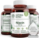 Natural Nutra Niacin täydentää energia, auttaa säilyttämään kehon rasvat, parantaa digestiota, edistää ihon terveyttä, Boost energiaa ja aivojen toimintaa, ei-GMO, Gluteeniton, 100 mg, 100 tablettia (paketti 2)