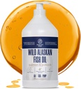 Wild Alaskan Salmon Oil for Dogs Pollock - 64 oz of Pollock and Salmon Oil, Omega 3, EPA, ja DHA - Koirat iho ja takki täydentää - Valmistettu USA