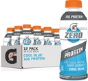 Gatorade Zero Proteiini, 10g Whey Protein Isolate, Nolla Sokeri, Kasvissyöjä, Liquid Electrolytes, Cool Blue, 16,9 Fl Oz pullo, 12 pakkaus