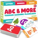 ABC Learning Flash kortit pikkulapsille 2-4 vuotta vanha - 60 Flashcards Lelu lapsille ikä 1-3-5 Quokka - Aakkosnumerot värit Kirjaimet Eläimet Opi toimintaa - Ensimmäinen sana koulutus peli