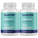 BESTVITE Melatoniini 20 mg (240 kasviskapselia) (120 x 2) - Ei stearaattia - Vegan - Ei muuntogeenisiä organismeja - Gluteeniton