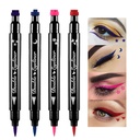 BINGBRUSH Kaksoispuolinen nestemäinen postimerkki Eyeliner kynä, kasvot postimerkit Meikki Erittäin musta vedenpitävä Slim Gel Felt Tip Korkea musta Pigment Liquid Eyeliner & Seal resina para vinkkejä de geeli