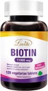 LOVITA Maximum Strength 11 000 mcg Biotiini: Nopeasti liukeneva kasvistabletti - helposti imeytynyt, gluteeniton ja maidoton 128 vegaani- ystävällistä tablettia