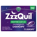 ZzzQuil LiquiCap uniapu, Difenhydramiini 25 mg HCl, unilääkkeet aikuisille, yöuniapu, 72 LiquiCaps