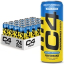 C4 Energy Drink 12oz (Pack of 24) - Frozen Bombsicle - Sokeriton Pre Treout Performance Drink ilman keinotekoisia värejä tai väriaineita