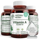 Natural Nutra A 10 000 IU Softgels ... Korkea vahvuus Silmä- ja ihovitamiinit... Gluteeniton...