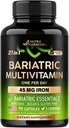 NUTRAHARMONY Bariatric Multivitamiini - 45 mg rautalisät - valmistettu Yhdysvalloissa - naisille ja miehille - All-in-one, 21 Essential Vitamiineja - Mahalaukku tuki - kevyt trooppinen maku - 90 kapselia