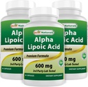 Best Naturals Alpha Lipoic Acid 600 mg 60 kapselia - ALA Tehokas antioksidantti (60.