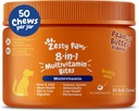 Zesty Tassut Koira Multivitamiini, purtava koira vitamiinit ja lisäravinteet Hip & joints, iho & takki, Omega 3 Kalaöljy koirille- Senior & Pentu Monivitamiini-Pähkinävoi- 50ct
