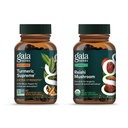 Gaia Herbs Turmeric Supreme Extra Strength - 60 Vegan Liquid Phyto-Capsules & Reishi Sienet - Immuunijärjestelmä & tukee Heart Health - 40 Vegan Liquid Phyto-Capsules (2 pakkaus)