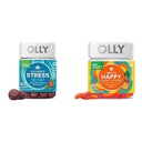 Olly Hyvästi Stressi ja Hei Happy Gummy Starter Pack Bundle, Pidä rauhallinen, Mieli tuki, 42 ja 60 Count