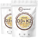 2 pakkaus D3 10000 iu Plus K2 (MK-7) 200 mikrog, 300 Neitsyt Coconut Oil Softgels 2 in 1 Vitamiinit D & K Complex 