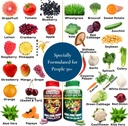 Fruit & Veggie Koko ruoka Supplement - Formulated for Seniors for Max Imeytyminen - 90 Hedelmäkapselit ja 90 Kasviskapselit - 1 Set