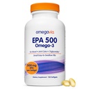 OmegaVia EPA 500, Puhdistettu Omega-3 Fish Oil Supplement, 500 mg EPA Triglyseridimuodossa, Burpless Fish Oil, Ei-GMO, Gluteeniton, IFOS 5-Star, 120 Softgels
