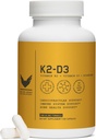 Korkean tason K2D3, K2- ja D3-vitamiinilisä, BioPerine Black Pepper, Dual Action Complex for Heart, Bone, Immuunituki, 5000 IU D3, 100 mikrog K2, kasvissyöjä, 60 kasviskapselia