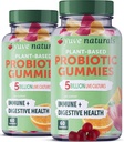 Yuve Vegan Probiotic Gummies, Probiootit naisille ja miehille, sokeri & Gluteeniton Gummy Probiootit, Ruoansulatus- ja immuunituki, 5 miljardia PMY, Auttaa ummetus, turvotus & vuotaa Gut - 60ct (2 pakkaus)