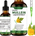 Liquid Drops Mullein Leaf, Mullein Drops for Keuhkojen Organic hengitysteiden Booster Alkoholiton, Keuhkojen puhdistus Immuuni-ja hengitysteiden terveystuki, valkoinen