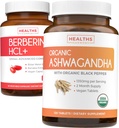 Tallenna $ 4 (11% pois) - Osta Luomu Ashwagandha & Berberine HCL+ - Luonnon synergia Duo - berberiini (60 kapselia) - Organic Ashwagandha juurijauhe 1350mg Serve (120 tablettia) Luonnollinen lisämunuaisen apua