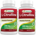 Best Naturals L-Citrulline 2000mg/Serving - Ei-GMO - Gluteenittomat - 120 tablettia (120 laatikko 2)