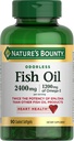 Nature's Bounty Odorless Fish Oil, 1200mg Omega-3 per Serving Sisältää EPA & DHA, tukee sydämen terveyttä, puhdistaa Mercury, päällystetty Pehmeät, Gluteeniton, Ei Shellfish, 90 Ct