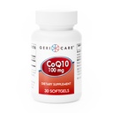 GeriCare CoQ10 100mg Softgels - High Imeytyminen Co Q 10 täydennysosa - Helppo niellä Q10 Coenzyme miehille, naisille ja vanhuksille - 1 kuukausi tarjonta, 30 kreivi - matka ystävällisesti