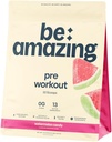 BE AMAZING Pre workout Powder, vegaaninen täydentää 125 mg luonnon kofeiini, Ashwagandha ja Adaptogens, sokeriton juoma Mix miesten ja naisten, gluteeniton, ei GMO, Watermelon Candy, 30 tarjoilut
