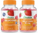 Elinkelpoinen glukoosi + melatoniini 10 mg, Gummies Bundle - suuri maku, vitamiini täydentää, gluteeniton, GMO vapaa, purukumi