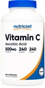 Nutricost C-vitamiini 500 mg, 240 kapselia, kasvissyöjä, gluteeniton & ei-GMO