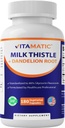 Vitamatic Milk Thistle 50:1 uute 500mg, Voikukan juuri 50:1 uute 100mg, 180 kasvissyöjän kapselit, ei-GMO, gluteeniton