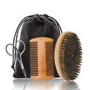 Karvaparta Harja & Comb, sakset Asetettu miehille, Set Sisältää pehmeä karhu nyrkki harja, Bamboo Wide Hampaiden Comb, ja viikset Trimming sakset, suorista & Pehmennä parta