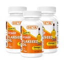 DEVA Organic Vegan vitamiineja Pellava siemenöljy - Rikas Omega-3, kylmä painettu & jalostamaton - 90 kapselia (Pack of 3)