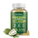 Soursop Graviola Gummies - 2000 mg Extra vahvuus Soursop lehdet uute, C-vitamiini, Sinkki & koko luonnon ruokaa immuniteetin, vegaaninen, 60 Gummy