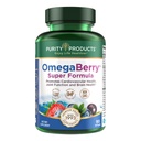 Puhtaus Tuotteet OmegaBerry Fish Oil w/Vitavan D3 + Organic Acai Super Formula - 1875 mg väkevää, molekyylisesti tislattua, Ultra Pure Omega-3s 1080 mg EPA + 720 mg DHA + 120 mg DPA - 90