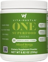 VitaHustle ONE Superfood Super Greens Powder Prebiootit + Probiootit, vähentää turvotusta, Detox, Gut Health, Spirulia, Klorella, Ruoansulatuskanavan Entsyymit (Berry Flavor, 25 Servings)
