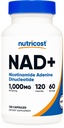 Nutricost NAD + Tillägg 1000 mg per portion,120 kapslar (Nicotinamide Adenine Dinucleotide) - 60 portioner, glutenfri, Vegan