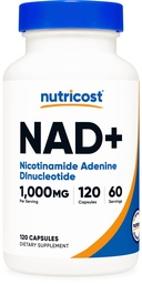 Nutricost NAD + Tillägg 1000 mg per portion,120 kapslar (Nicotinamide Adenine Dinucleotide) - 60 portioner, glutenfri, Vegan