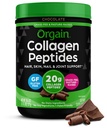 Orgain Hydrolysed Collagen Peptides Powder for women & Men, Chocolate, 20g Grass Fed Collagen - Hiukset, iho, kynsi, & Joint Support Supplement, Paleo & Keto, ei-GMO, tyyppi I ja III, 1lb
