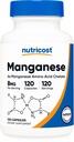 Nutricost Kelated Mangaani Supplement 8mg, Aminohappochelate, 120 kapselia, 120 tarjoilua - Gluteeniton, ei-GMO ja kasvissyöjä Ystävällinen