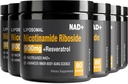 NAD-lisäaine - NAD+, jossa on Nikotinamidi Ribosidi (NR) ja Resveratrol Quercetin 900 mg Pure Organic NAD Plus Cellular Repair Healthy Aging Brain Function, 80 kapselia (Pack of 6)