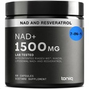 Toniq NAD+ Supplement 1500mg - Ultra High Strength NAD täydentää kliinisissä tutkimuksissa tutkittuja ainesosia patentoitu RiaGev-WSTM, Resveratrol, ja Niacin - 60 kapselia