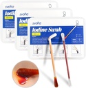 Povidoni Jodi Swabs - 150 Steriili Jodi Swabsticks, yksilöllisesti kääritty puuvilla Swabs, ratkaisu täytetty haavojen puhdistus, ensiapu, matka