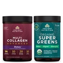 Antiikin ravitsemus Multi Collagen Advanced Powder Cleanse & Detox, makuamaton, 36 tarjoilua + Luomu Supergreens Powder, Greens Flavor, 25 tarjoilua