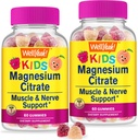 WellYeah Magnesium Citrate Gummies for Kids (2 Pack) - Pureskeltava stressiä lievittävä lisä lapsille - luonnollinen rauhallisuus, mielialatuki, ei-GMO, Gluteeniton - Luonnollinen lähde makuja - 60 Gummies