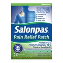 Salonpas Pain Relief Patch, 20 Count (Pack of 1), Enintään 12 tuntia väliaikainen helpotus Lievä tai kohtalainen kipu, selkäkipu, Sure lihas, nyrjähdykset, mustelmat
