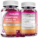 Cortisol lisäravinteet naisten miesten, Cortisol Gummies Ashwagandha, Magnesium, L-Theaniini, Fosfatidyyliseriini, B6 Cortisol Detox, Rentoutuminen, uni, Focus, Sokerivapaa, Vegan, 120