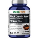 NusaPure Full Spectrum Black Cumin Seed 10:1 Extract, 450 mg Ekvivalentti 4 500 mg 180 Veggie Powder Caps ei-GMO, Vegan Non-Oily