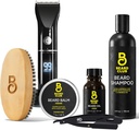 The Beard Club Brooming Bundle: Trimmer for Men & Care Kit - Sisältää langaton Electric Trimmer, Suora Edge Razor, Shampoo, Cedar Balm & Oil, Harja - 8 Oppaat, 45 Pituus